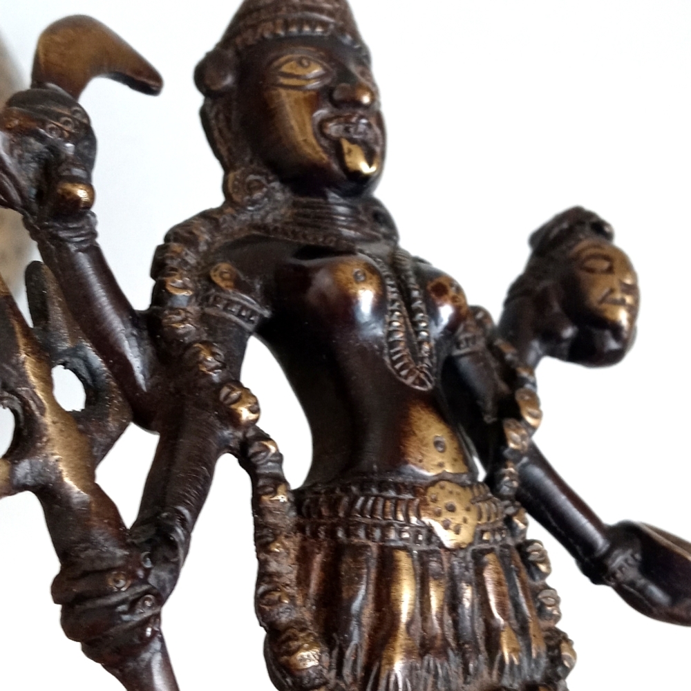 Very Rare & Unique Antique Bronze-Toned Multi-Armed Statue Figurine 8 1/2” Tall - Picture 12 of 12
